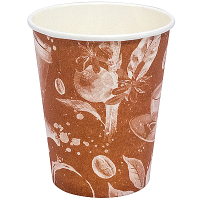 Купить стакан бумажный 250мл d80 мм 1-сл для горячих напитков barista cappuccino pps 1/50/1000, 50 шт./упак в Москве