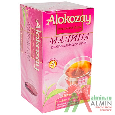 Купить чай черный пакетированный 25 шт в индивидуальной упак малина alokozay 1/24 в Москве