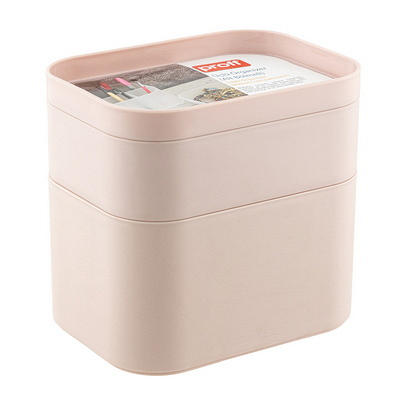 Купить органайзер трансформер 150х110х140 мм мини 3-секционный с разделителями розовый пластиковый "proff" в Москве