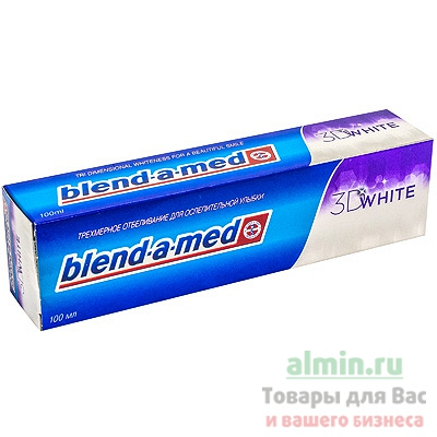 Купить зубная паста blend-a-med 100мл 3d white трехмерное отбеливание p&g 1/12 в Москве