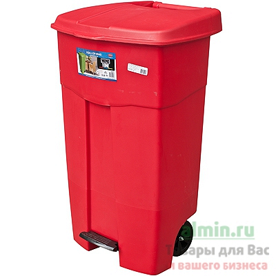 Купить бак мусорный прямоугольный 125л дхшхв 580х500х900 мм уценка (треснут корпус, нет ручки) на колесах с педалью пластик красный bora 1/1 в Москве