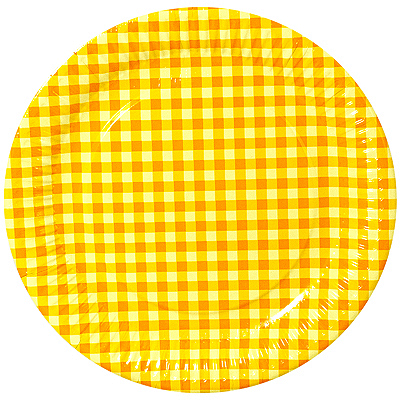 Купить тарелка бумажная d260 мм с дизайном клетка желтая картон papstar 1/20/360 (артикул производителя 11801), 20 шт./упак в Москве