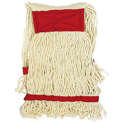 Купить насадка - моп (mop) для швабры веревочная петлевая с красной прошивкой kentucky 450 г белая хлопок hunter 1/25 в Москве