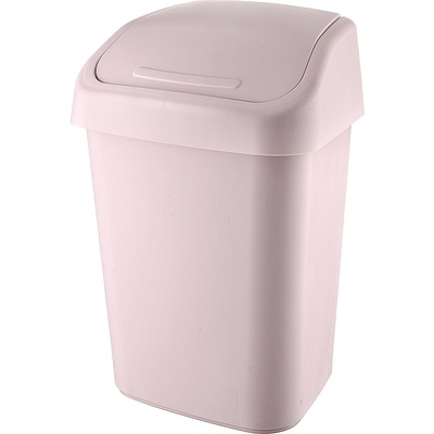 Купить контейнер мусорный прямоугольный маленький с качающейся крышкой розовый пластиковый "proff" 1/, 1 шт. в Москве
