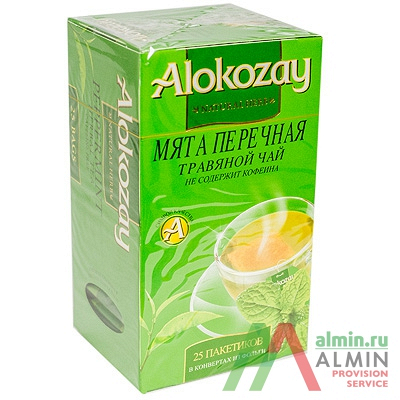 Купить чай травяной пакетированный 25 шт в индивидуальной упак мята перечная alokozay 1/24 в Москве