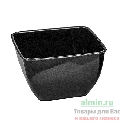 Купить миска 200мл квадратная пластик черный kpn 1/6/432, 6 шт./упак в Москве
