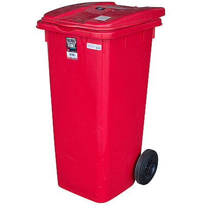 Купить бак мусорный прямоугольный 120л дхшхв 600х480х960 мм на колесах пластик красный bora 1/3, 1 шт. в Москве