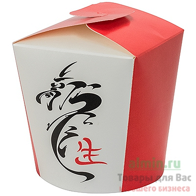 Купить контейнер бумажный china pack 450мл н100хd83 мм с декором китайский дракон 1/50/500, 50 шт./упак в Москве