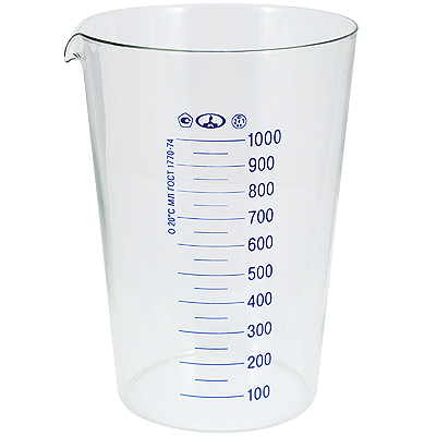 Купить стакан мерный 1000 мл гостированный прозрачный стекло "nn" в Москве
