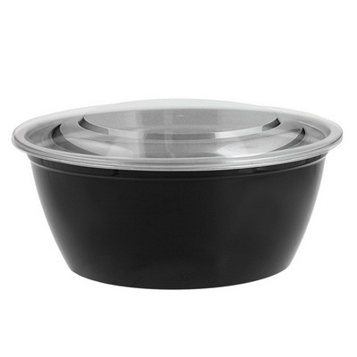 Купить контейнер h58 d142 мм 500 мл 50 шт (к144) с прозрачной крышкой круглый черный pp "pokrov plast", 50 шт./упак в Москве