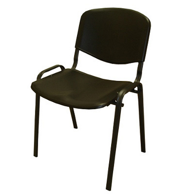 Купить стул изо на метал ножках пластиковый черный б/у 1/1 в Москве