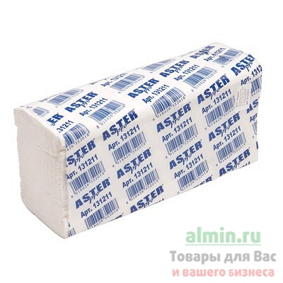 Купить полотенце бумажное листовое 2-сл 150 лист/уп 230х240 мм z-сложения aster pro z2 f белое aster 1/25 в Москве