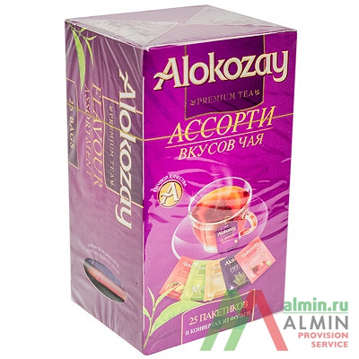 Купить чай пакетированный 25 шт в индивидуальной упак ассорти вкусов alokozay 1/24 в Москве