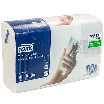Купить полотенце бумажное листовое 2-сл 190 лист/уп 213х234 мм multifold-сложения tork h2 xpress (арт.471103) натурально-белое sca 1/20, 1 шт. (артикул производителя 93330) в Москве