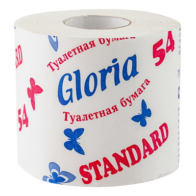 Купить бумага туалетная 1-сл 54 м standard в рулоне на втулке "gloria" 1/40 в Москве