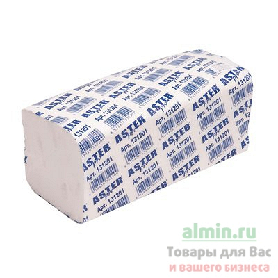Купить полотенце бумажное листовое 2-сл 200 лист/уп 210х240 мм v-сложения aster pro v2 f белое aster 1/20 в Москве
