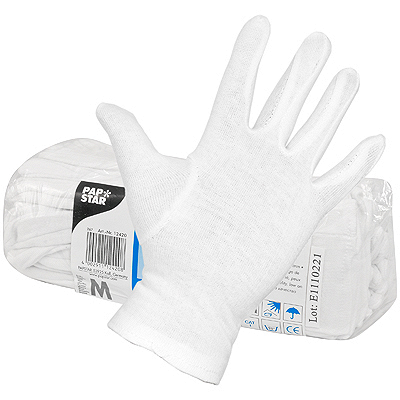 Купить перчатки хозяйственные 12 пар xl белый хлопок "papstar" (артикул производителя 12425) в Москве