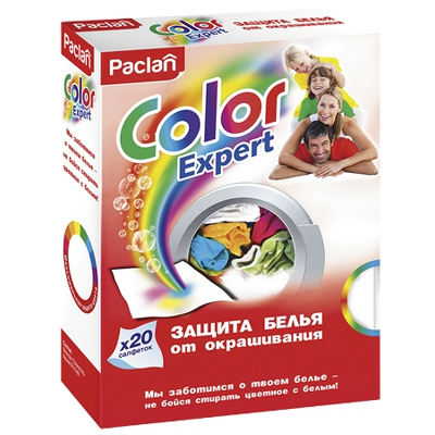 Купить салфетка для стирки 20 шт/уп color expert защита от окрашивания paclan 1/40 в Москве