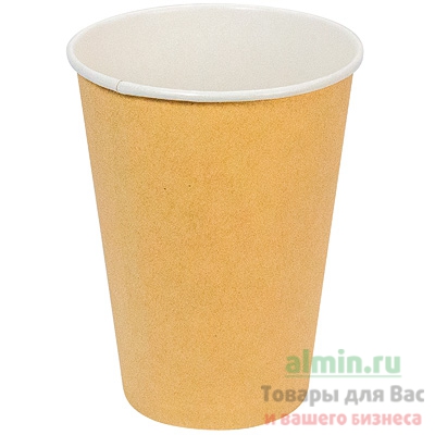 Купить стакан бумажный 330мл d80 мм 1-сл для горячих напитков крафт smg 1/50/1000, 50 шт./упак в Москве
