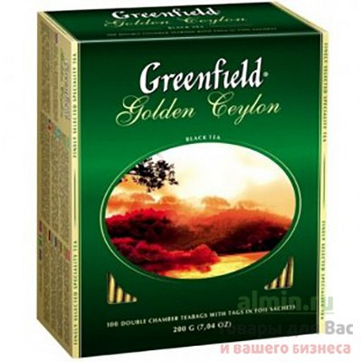 Купить чай черный пакетированный 100 шт в индивидуальной упак greenfield golden ceylon 1/9 в Москве