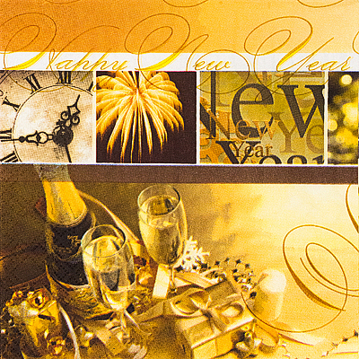 Купить салфетка бумажная 3-сл 33х33 см 100 шт happy new year с рисунком "papstar" (артикул производителя 85412) в Москве
