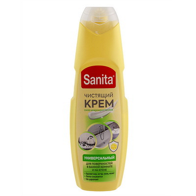 Средство чистящее универсальное 600 мл УНИВЕРСАЛ крем СИЦИЛИЙСКИЙ ЛИМОН "SANITA" Купить средство чистящее универсальное 600 мл универсал крем сицилийский лимон "sanita" в Москве