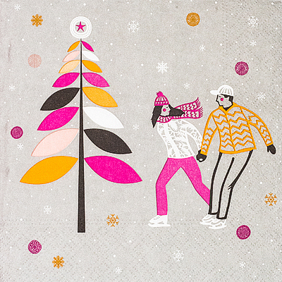 Купить салфетка бумажная 3-сл 33х33 см 20 шт катание на коньках с рисунком "papstar" (артикул производителя 87072) в Москве