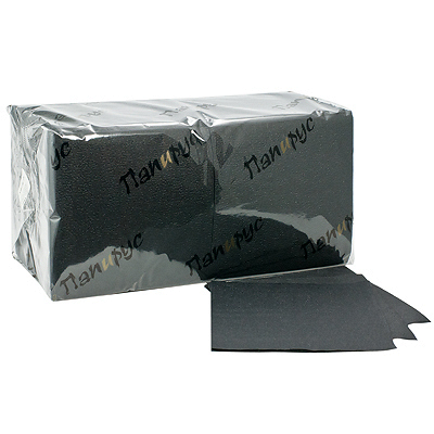 Купить салфетка бумажная черная 24х24 см 1-сл 400 шт/уп папирус в Москве